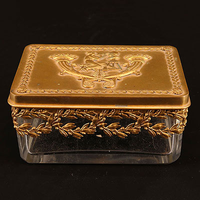 France - Empire crystal and gilded bronze box