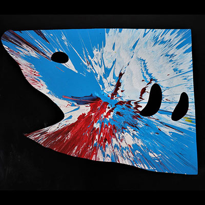 Damien Hirst. 2009. “Blue-White-Red” Shark Spin Painting acrylic on paper