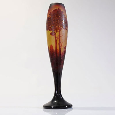 D'Argental vase à décor de paysage lacustre