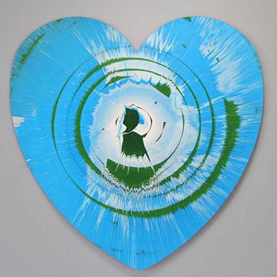 Damien Hirst. 2009. Heart. Spin Painting, acrylic on paper. Stamp of the signature 
