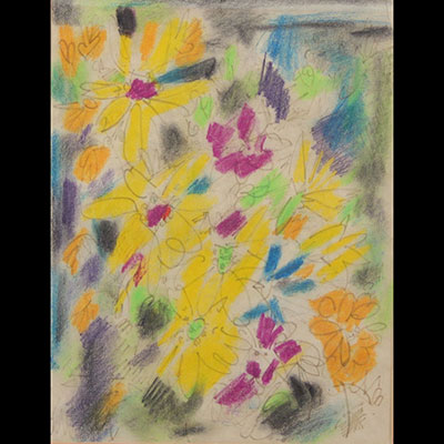 GEN PAUL (1895-1975) crayolor «Bouquets de fleurs»