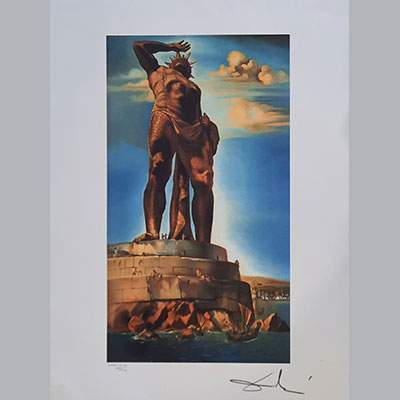 Salvador Dali (d'après) - Titan Sérigraphie en couleurs sur papier BFK Rives. 