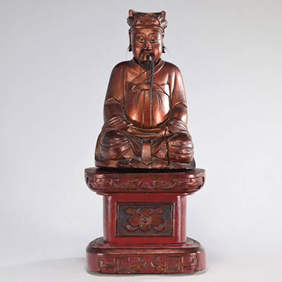 Bouddha en bois laqué Chine vers 1900