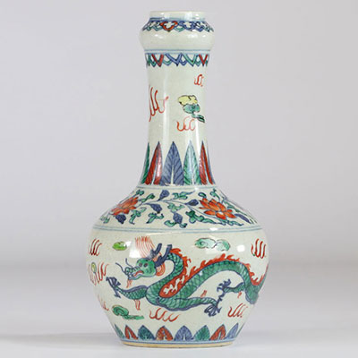 China Doucai vase with dragon and phoenix decoration Yongzheng brand Qing dynasty