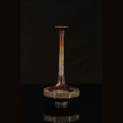 日本-嵌龙纹青铜花瓶，十九世纪