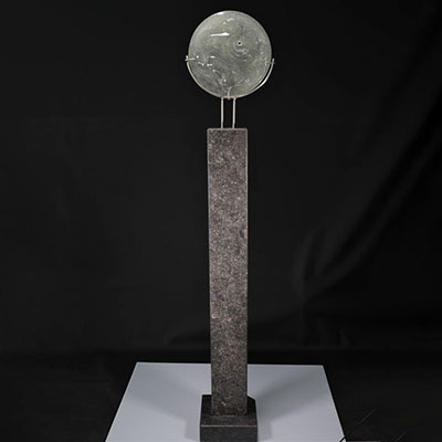 Sculpture Fonfria. Pierre inox cristal