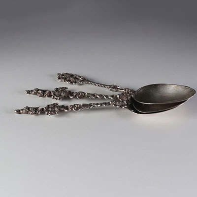 Lot of three silver spoons, Netherlands 17th?