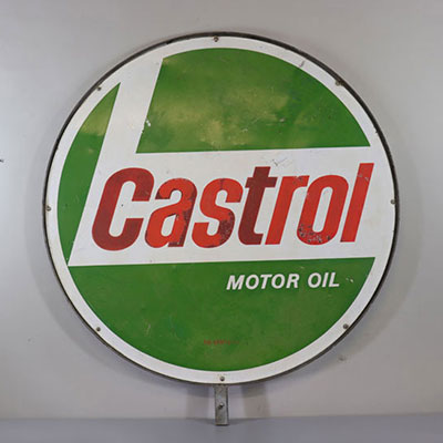 Double-sided Castrol circular sign