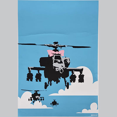 BANKSY (GB, 1974)Happy chopper, 2003. D'après,-Sérigraphie couleurs, signée dans la planche numérotée