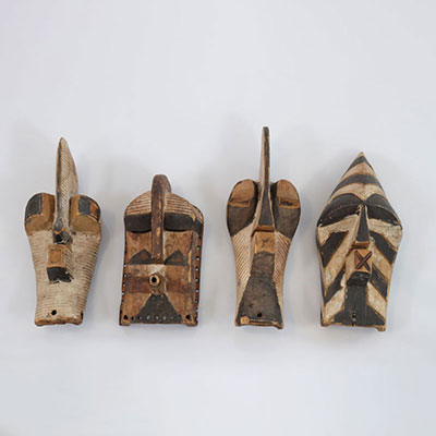 Masks (5) Kifwebe» - Songye - Democratic Republic of Congo. early 20th