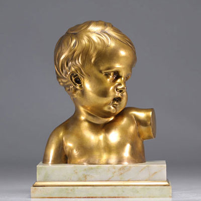 Buste de jeune garçon en bronze 