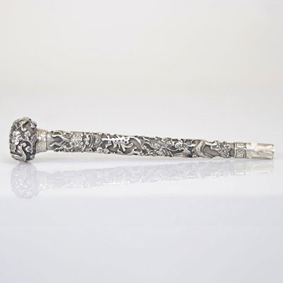 Cane handle in solid silver China circa 1900