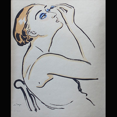 Kees Van Dongen (1877-1968)--Rimmel II, 1920-Lithographie en noir, rehaussée au pochoir, signature