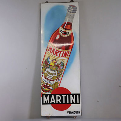 Belgique Bruxelles Grande plaque émaillée Martini Vermouth marquée TPB 60