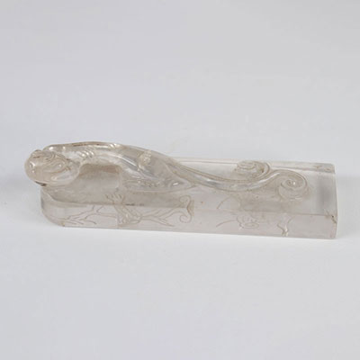 China rock crystal surmounted by a carved CHILONG Qing period
