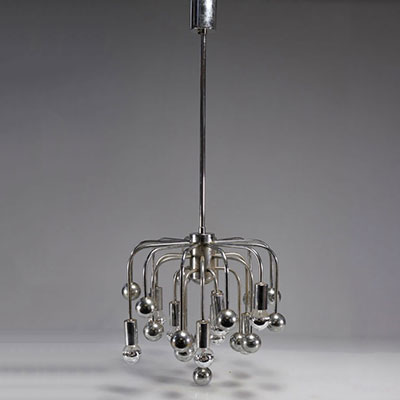Sputnik chandelier in chromed metal