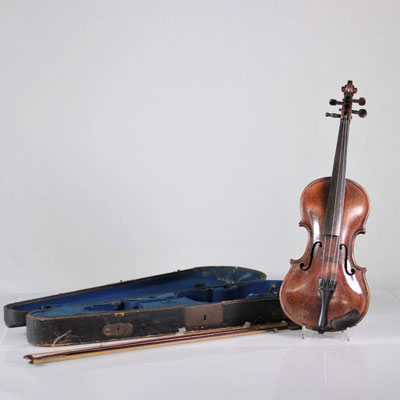 Violin and bow probably 18th century
