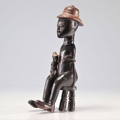 Statue colon Baoulé, Côte d’Ivoire belle patine foncée