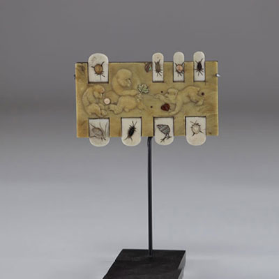 Japanese mother-of-pearl dot count and Meiji period inlays