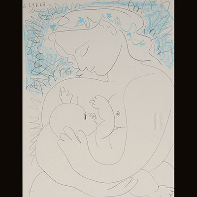 Pablo Picasso lithographie maternité