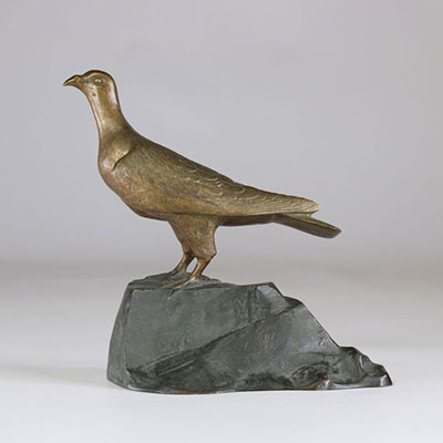 Pigeon en bronze 1900 signature
