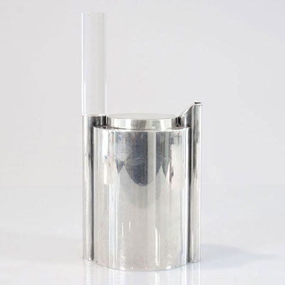 RAVINET DENFERT modernist teapot in silver metal and plexiglass