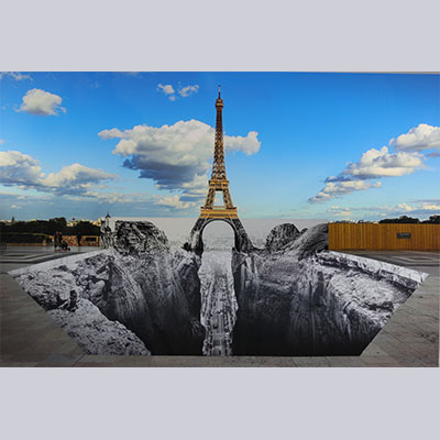 J.R. Trompe l'oeil, The Cliffs of Trocadéro, May 25, 2021, 7:57 p.m., Paris, France, 2021 
