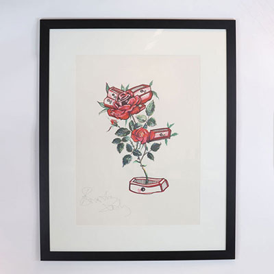 Salvador Dali - « Rosa et Morte Flariscens » - Lithographie - Bon à tirer - 1972, Lithographie originale sur papier Arches épais. Signée à la main par Dali au crayon. Annotée EA au crayon