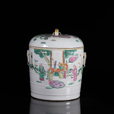 China famille rose terrine with 19th century figures