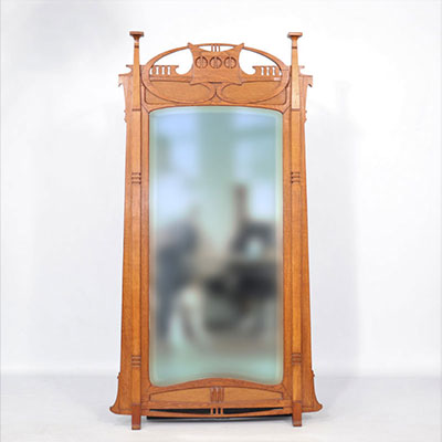 Imposing Belgian Art Nouveau mirror