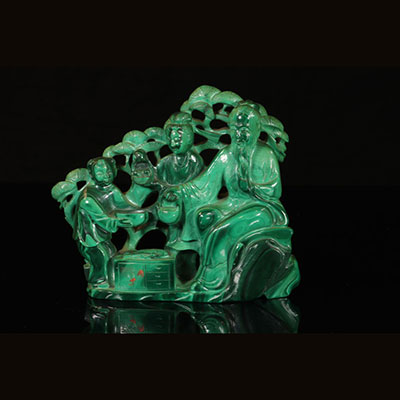 Malachite sculpture carved character
