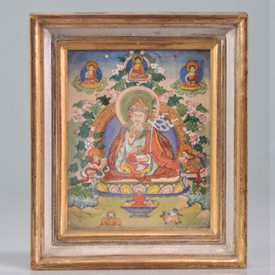 Small Tibetan Tanka decorated with characters
