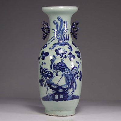 Vase porcelaine céladon à décor de phénix XIXème
