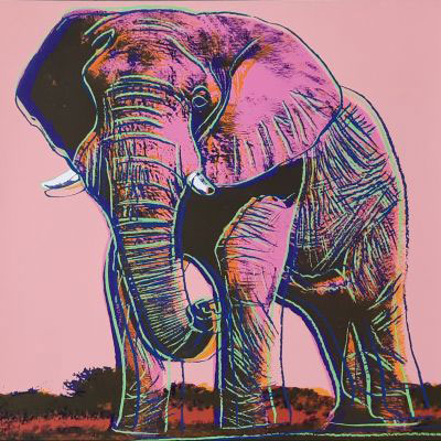 Andy WARHOL (USA, 1928-1987)-Elephant, 1983.-Sérigraphie en couleurs sur Lenox Museum Board. -Signé