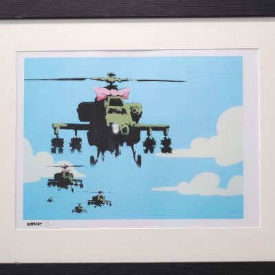 BANKSY (GB, 1974)Happy choppers, 2011. According to,-300 numbered offset print in pencil