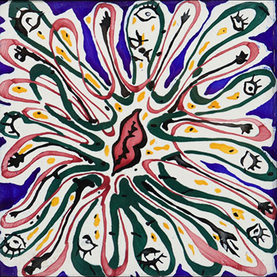 Salvador Dali - Céramique peinte à la main et émail - 1954. Le Jeu - Le baiser de feu n°1.