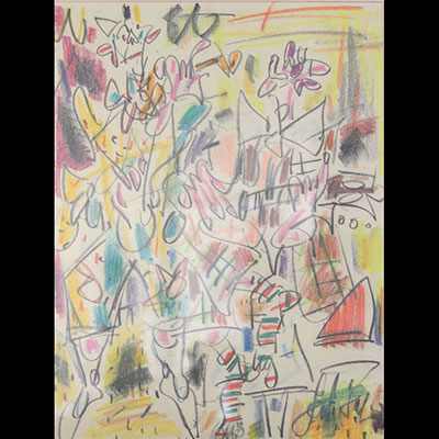 GEN PAUL (1895-1975) crayolor «Clowns musiciens»