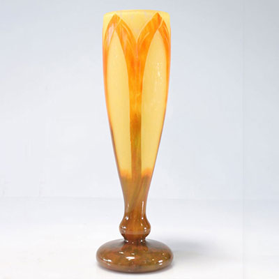 Charles SCHNEIDER (1881-1953) Le Verre Français grand vase Art Déco
