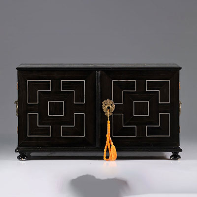 17th century style cabinet in veneer and inlay