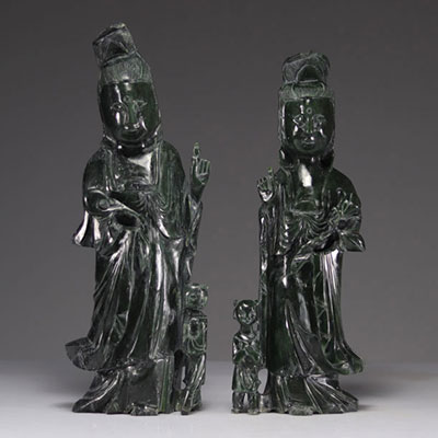 2 sculptures en Jade GuanYin
