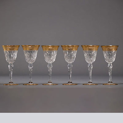 Cristallerie de Saint Louis, ensemble de six verres modèle 