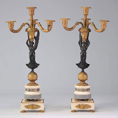 Pair of Empire candlesticks 