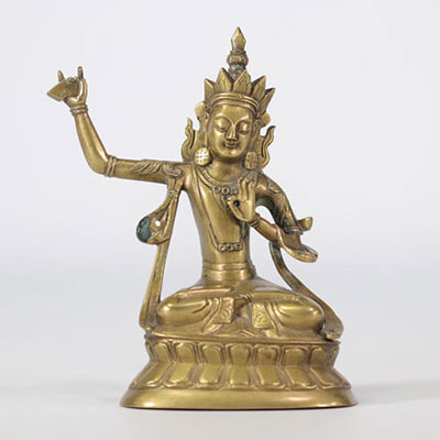 Manjushri , bronze, dynastie Qing