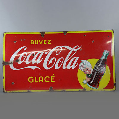 Belgique Tôle Coca Cola Emaillerie belge1957