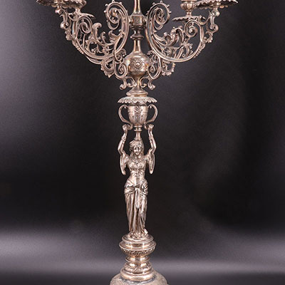 Portugal - large silver candlestick - jewish dancer - hallmark