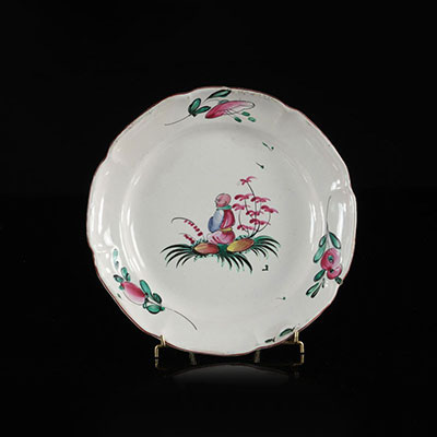 Lunéville France Plate decorated with a seated Chinese. 18th -