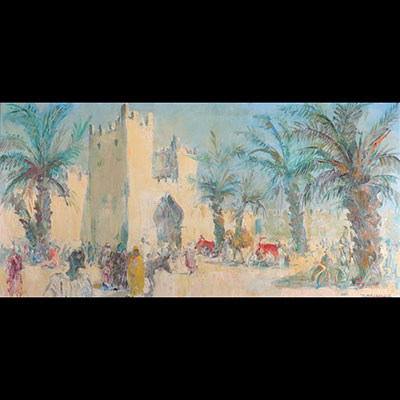 Paul DAXELET (1905-1993) grande huile sur toile orientaliste