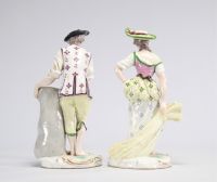 Couple en porcelaine allemande en vêtements traditionnels