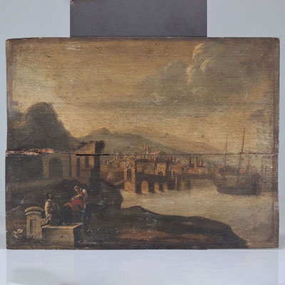 Oil on wood late 17th century 