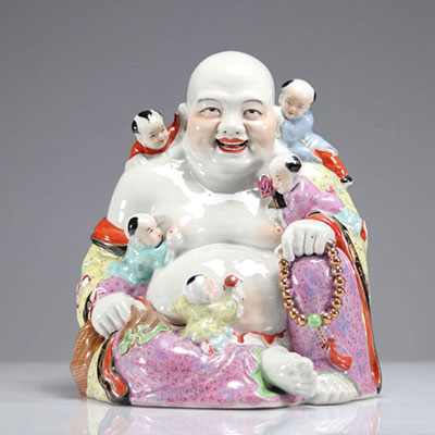 Bouddha et enfants en porcelaine de chine